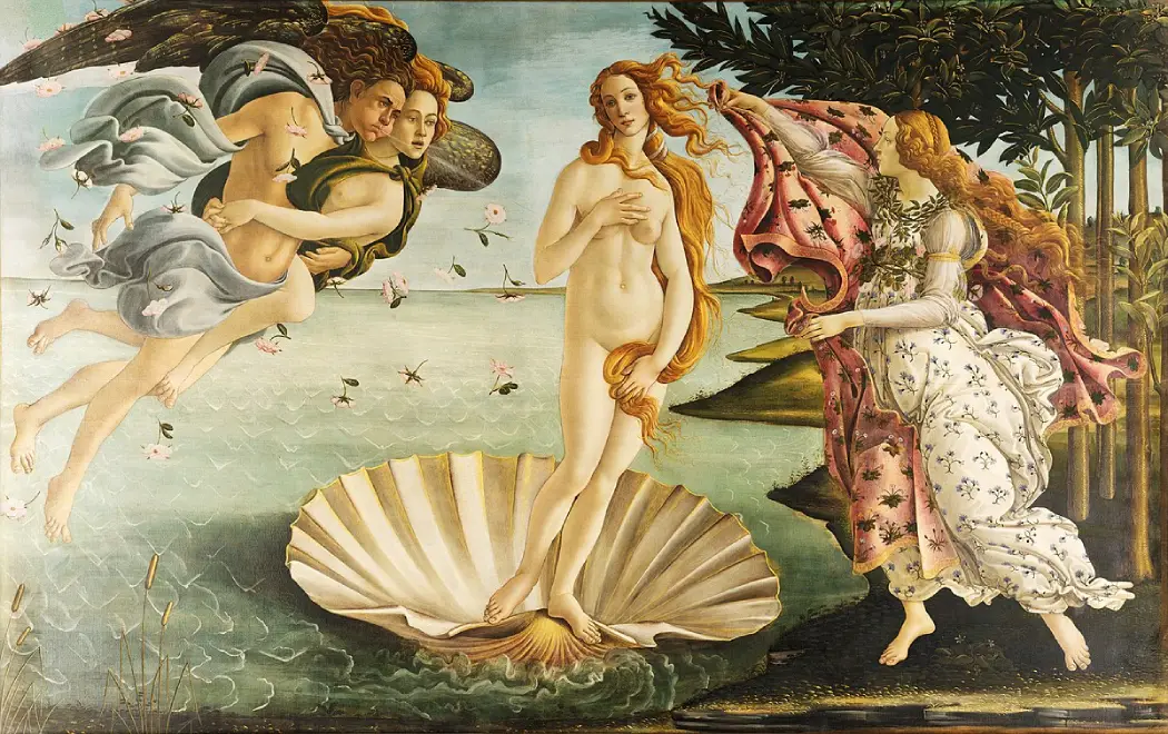 Birth of Venus portrait The Portrait of Nascita di Venere (Birth of Venus) displayed at the Uffizi Gallery