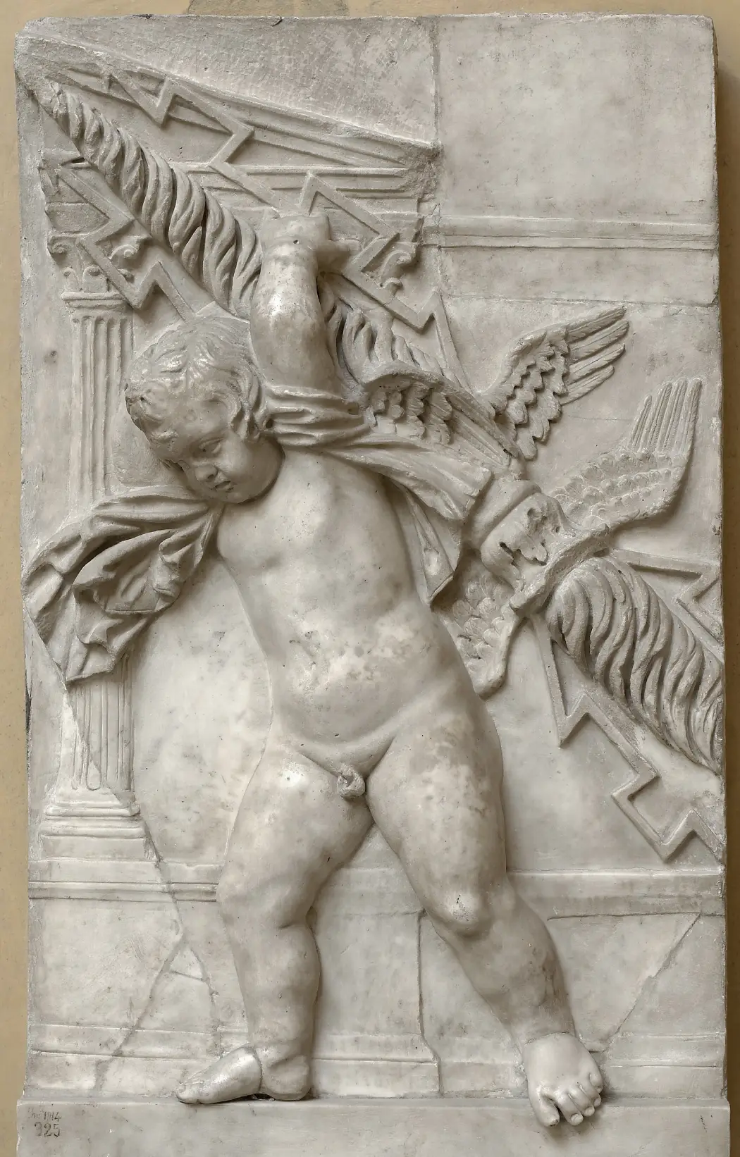 Putto with lightning bolt at the Uffizi Gallery