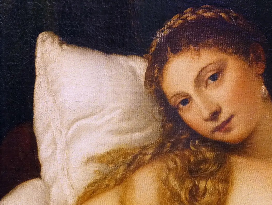 The portrait of Venus of Urbino displayed at the Uffizi Gallery