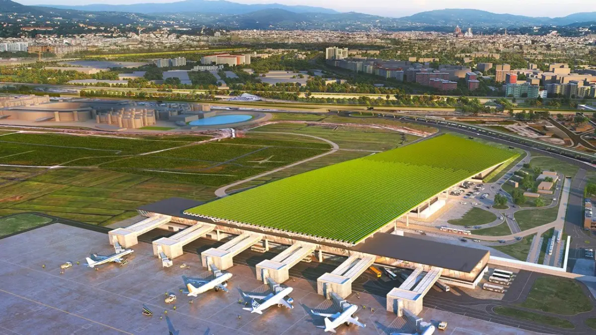An aerial view of the Florence airport An aerial view of the Florence airport
